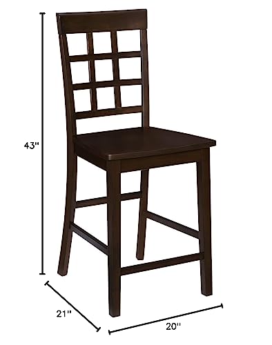Progressive Furniture Kinston Window Pane Counter Chair (2/Ctn), Espresso